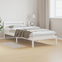 Berkfield Home Bed Frame with Headboard White 100x220 cm Solid Wood Pine