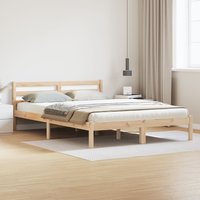 Berkfield Home Bed Frame with Headboard 140x220 cm Solid Wood Pine in Brown