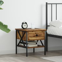 Berkfield Home Bedside Table Old Wood 40x42x45 cm Engineered Wood in Brown | Size: 40 x 42 x 45 cm