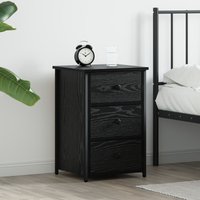 Berkfield Home Black Oak Nightstand Black Oak MDF, Metal Compact