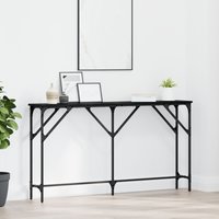 Berkfield Home Console Table Black Oak 140x23x75 cm Engineered Wood | Size: 140 x 23 x 75 cm
