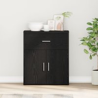 Berkfield Home Sideboard with Drawer with Shelf Black oak 60 x 31 x 70 cm Engineered wood