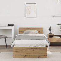 Berkfield Home Bed Frame Artisan Oak 90x190 cm Engineered Wood in Brown