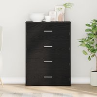 Berkfield Home Sideboard with Drawer Black oak 60 x 31 x 84 cm Particle board