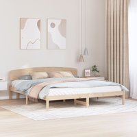 Berkfield Home Bed Frame with Headboard 180x200 cm Solid Wood Pine in Brown