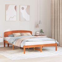Berkfield Home Bed Frame with Headboard Wax Brown 150x200 cm Solid Wood Pine