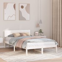 Berkfield Home Bed Frame with Headboard White 140x190 cm Solid Pine Wood
