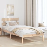 Berkfield Home Bed Frame with Headboard 80x200 cm Solid Wood Pine in Brown