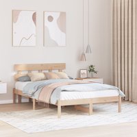 Berkfield Home Bed Frame with Headboard 120x200 cm Solid Wood Pine in Brown