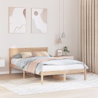 Berkfield Home Pine Wood Bed Frame Natural Solid Pine wood Double Durable in Brown