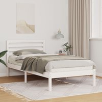 Berkfield Home with Headboard White 100 x 200 cm Solid pine wood