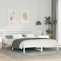 Berkfield Home with Headboard White 150 x 200 cm Solid pine wood