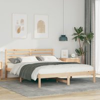 Berkfield Home with Headboard Brown 140 x 200 cm Solid pine wood