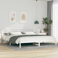 Berkfield Home with Headboard White 200 x 210 cm Solid pine wood