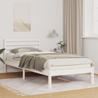 Berkfield Home with Headboard White 100 x 220 cm Solid pine wood