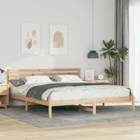 Berkfield Home with Headboard Brown 200 x 200 cm Pine wood in Beige