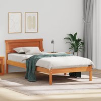 Berkfield Home with LED Strip Lights with Headboard Wax brown 80 x 200 cm Pine wood