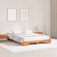 Berkfield Home Bed Frame Wax brown Solid Pine wood 160 x 200 cm Durable