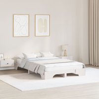 Berkfield Home Bed Frame White Solid Wood 120 x 200 cm Rectangular