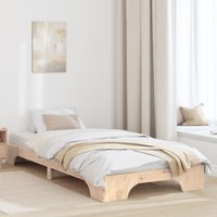 Berkfield Home Bed Frame Natural Pine Wood 100 x 200 cm Durable Bed Frame in Brown