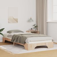 Berkfield Home Floor Bed Frame with Storage Brown 90 x 220 cm Solid pine wood