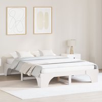 Berkfield Home Bed Frame White Wood 150 x 200 cm Minimalistic Wood Bed Frame