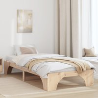 Berkfield Home Bed Frame Natural wood Solid Pine wood Single Durable in Brown