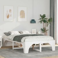 Berkfield Home Floor Bed Frame with Storage White 120 x 200 cm Solid pine wood
