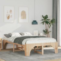 Berkfield Home Floor Bed Frame with Storage Brown 120 x 190 cm Pine wood