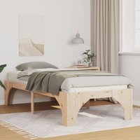 Berkfield Home Floor Bed Frame with Storage Brown 90 x 200 cm Solid pine wood