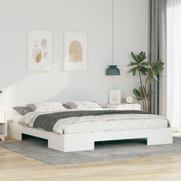 Berkfield Home Floor Bed Frame White 180 x 200 cm Solid pine wood
