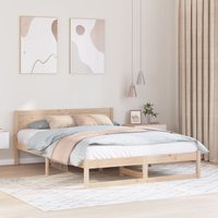 Berkfield Home Bed Frame Natural Wood Solid Pine Wood 160 x 200 cm Durable in Beige