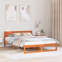 Berkfield Home Bed Frame Wax brown Wood 140 x 200 cm Simple Bed Frame