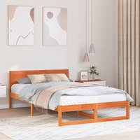 Berkfield Home Bed Frame Wax brown Solid wood 120 x 190 cm Bed Frame