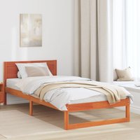 Berkfield Home Bed Frame Wax brown Solid wood 90 x 200 cm Sturdy