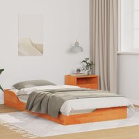 Berkfield Home Floor Bed Frame Wax brown 100 x 200 cm Solid pine wood