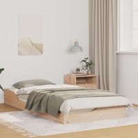 Berkfield Home Floor Bed Frame Brown 80 x 200 cm Solid pine wood in Beige