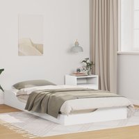 Berkfield Home Floor Bed Frame with Drawer White 80 x 200 cm Solid pine wood