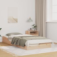 Berkfield Home Floor Bed Frame Brown 90 x 210 cm Solid pine wood in Beige