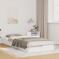 Berkfield Home Floor Bed Frame White 100 x 220 cm Solid pine wood