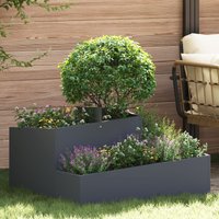 Berkfield Home Planter Anthracite 80x80x50 cm Cold-rolled Steel | Size: 80 x 80 x 50 cm