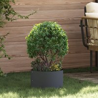 Berkfield Home Anthracite Metal Pot Anthracite Metal Medium Decorative Inlays