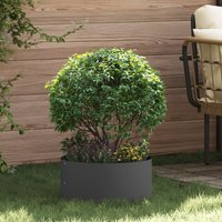 Berkfield Home Large Black Metal Pot Black Metal Large Durable Metal Planter