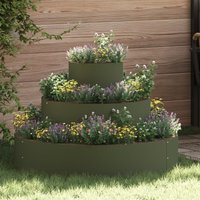 Berkfield Home Metal Planter Steel/olive green Steel √ò 90 cm Modular