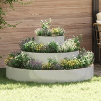 Berkfield Home Metal Planter Galvanised steel √ò 120 cm Durable Large Planter in Silver
