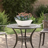 Berkfield Home Garden Bowl Planter White 35x35x15 cm Steel | Size: 35 x 35 x 15 cm