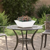 Berkfield Home Garden Bowl Planter White 40x40x15 cm Steel | Size: 40 x 40 x 15 cm