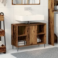 Berkfield Home Old Wood Cabinet Old Wood Engineered wood Medium-sized in Brown
