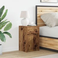 Berkfield Home Bedside Cabinet Old wood 38 x 34 x 61 cm Particle board in Brown