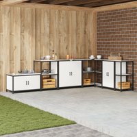 Berkfield Home Kitchen Storage Cabinet with Shelf with Storage with Door White Steel